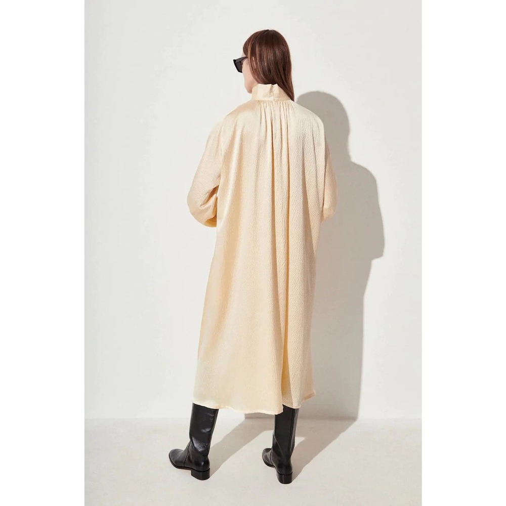 Rachel Comey Hammered Silk Hanley Maxi Dress Cream Adjustable Waist Size 0 BN - Picture 2 of 16